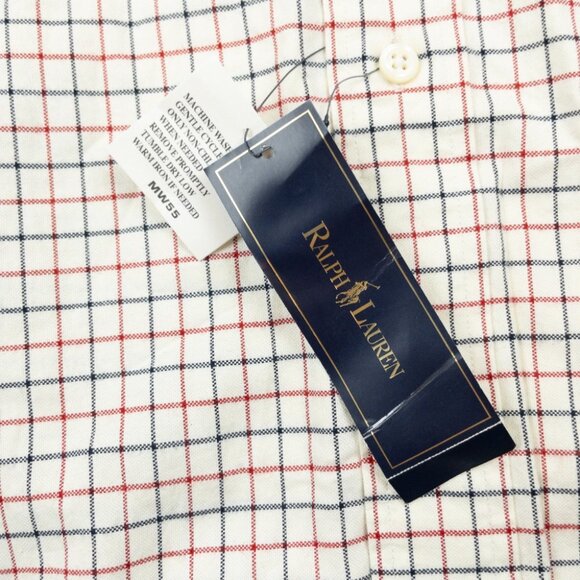 Polo Ralph Lauren 4XLT Tall Men's Shirt Button-Down White Graph Check Flannel - Picture 8 of 14